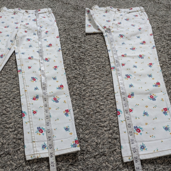 Billabong X Wrangler White Red Yellow Floral Denim Jean 25 - Picture 11 of 12